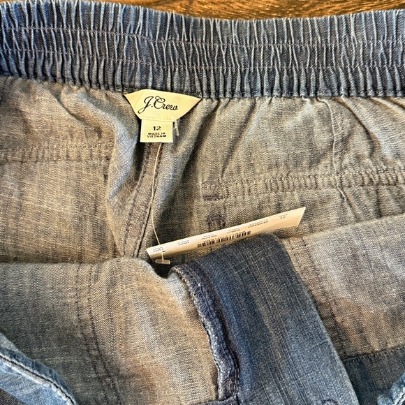 J.Crew Seaside Cropped High-Rise Chambray Pants Jeans AJ459 Indigo Size 12 - Picture 4 of 8